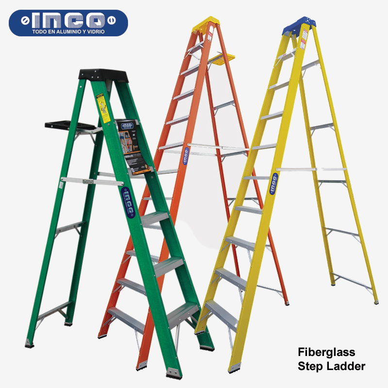 Inco Fiberglass Step Ladder (225 lb - 6 FT (w/ Tool Tray).)