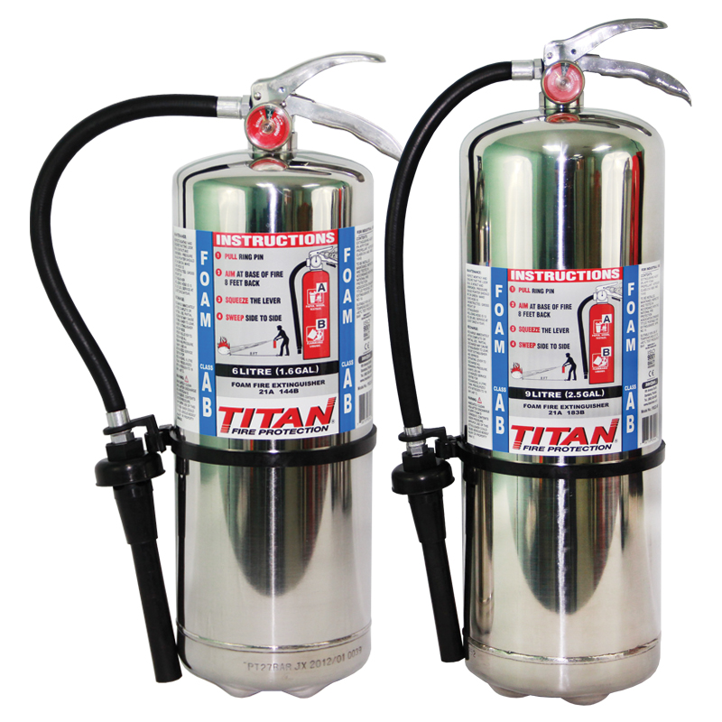 TITAN Foam Fire Extinguisher (Stainless Steel) (6 Litre ( 1.6gal ))