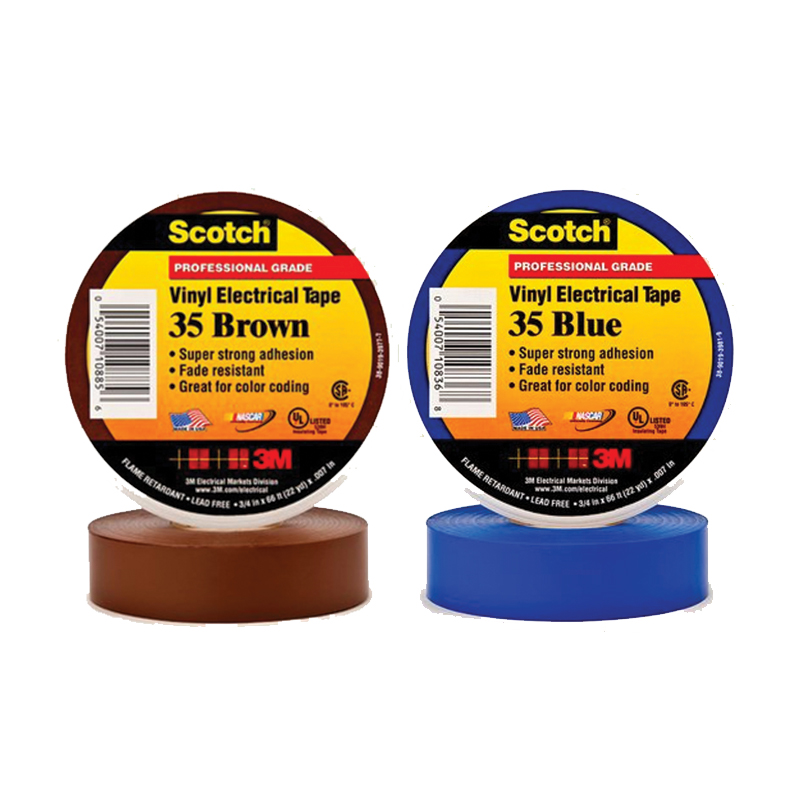 3M Scotch Vinyl Electrical Tape 35 - 3/4'' x 66 ft (Blue.)
