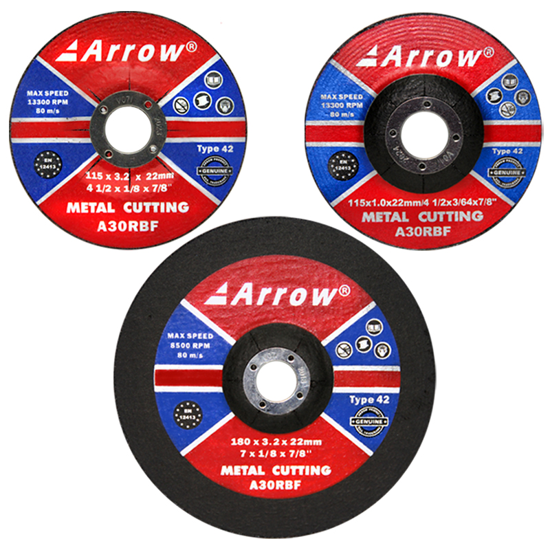 Arrow® T42 (Dep. Cent.) Metal Cutting Discs (4 1/2'' x 1/8'' x 7/8''(115mm x 3.2mm))