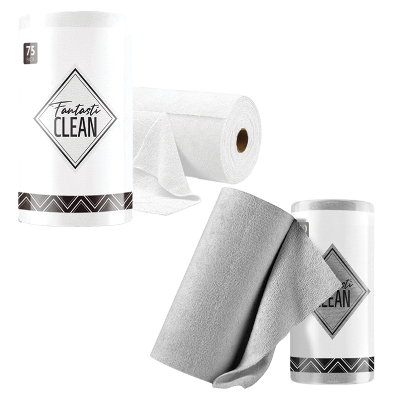 FantastiCLEAN - Tear-Away Microfiber Towels (40 Pack - Grey)