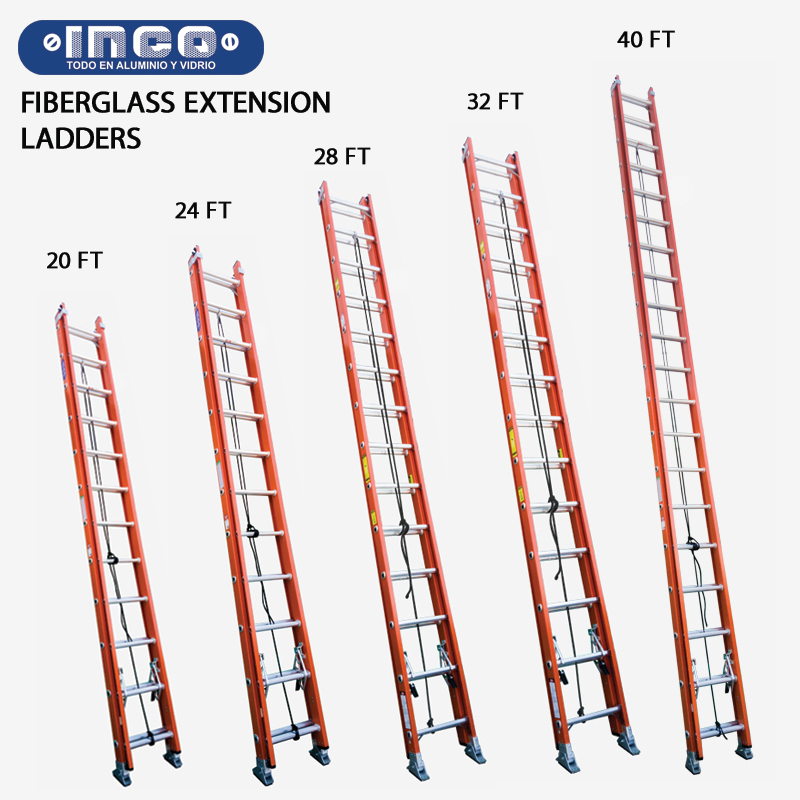 Inco Fiberglass Extension Ladder - 300lb Rating (20FT.)