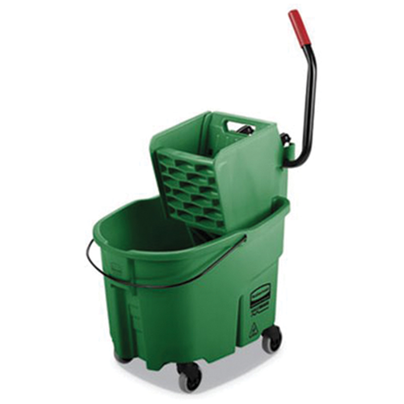 [RCPFG758888GRN] Rubbermaid WaveBrake Bucket Side Press Combo, Green - 35 QT