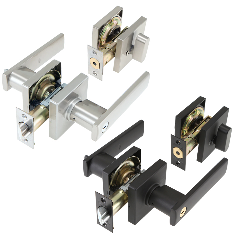 Toledo Lugo Single Cylinder Combo Set-Deadbolt-Lever Set (Antique Copper)