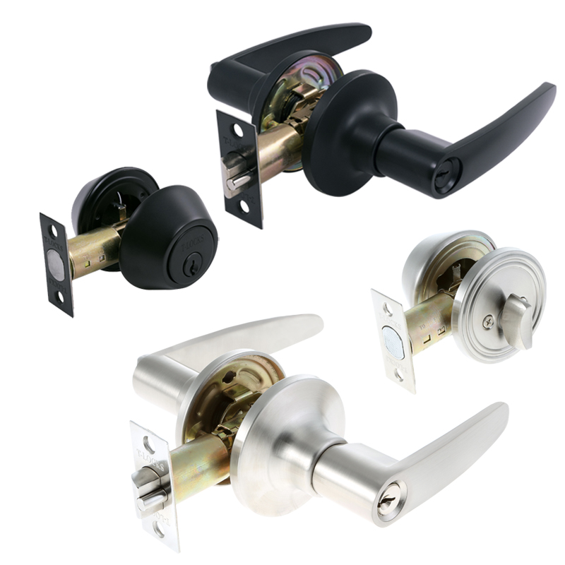 T-Locks Single Cylinder Entrance Combo Set (Satin Nickel Plated)