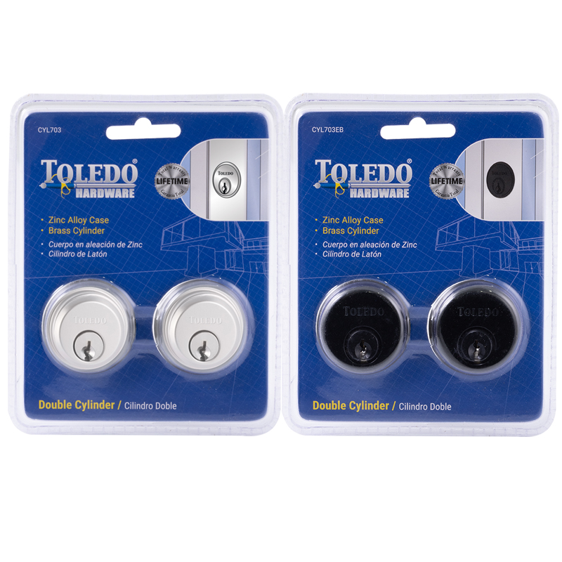 Toledo Mortise Double Cylinder Lock (Silver)