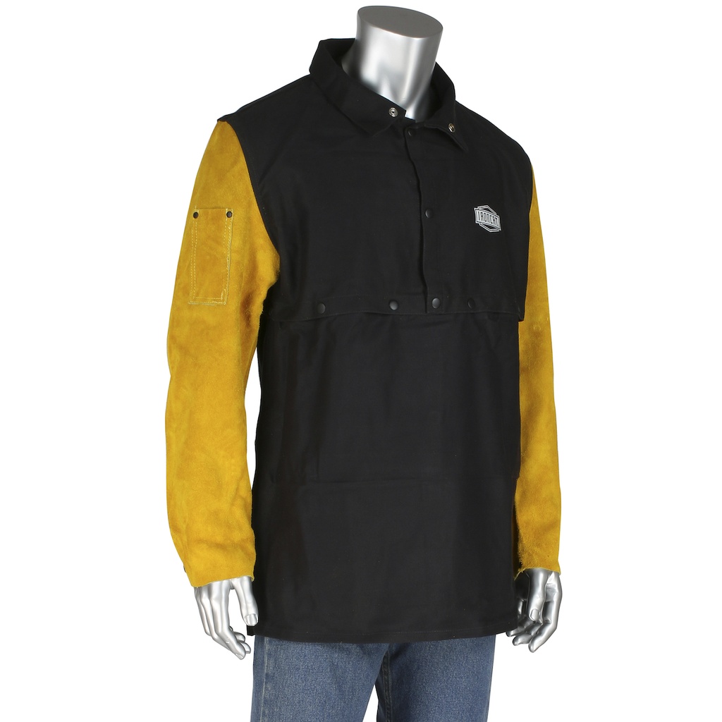 Ironcat® Combination FR Cotton/Leather Cape Sleeve with Apron (Medium.)