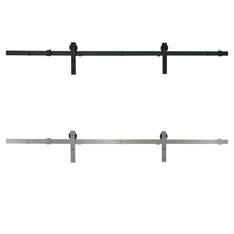Toledo Aluminum Barndoor Kit / J Shape (Satin Nickel Plated)
