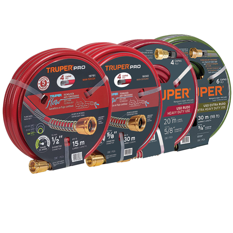Truper Garden Hose w/Brass Fittings (1/2" 15M (49ft) 4-Ply)